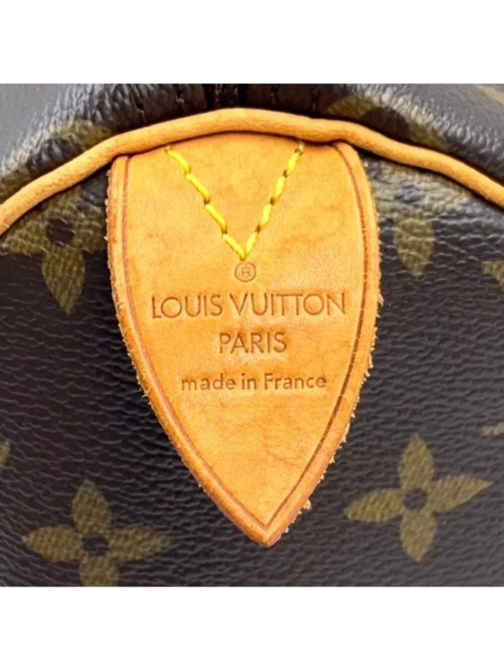 Louis Vuitton Speedy 30 Monogram Leather Brown Handbag Gold